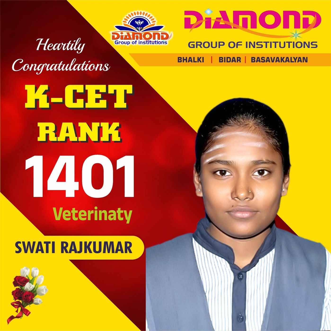 Swati Rajkumar — K-CET Rank 1401
